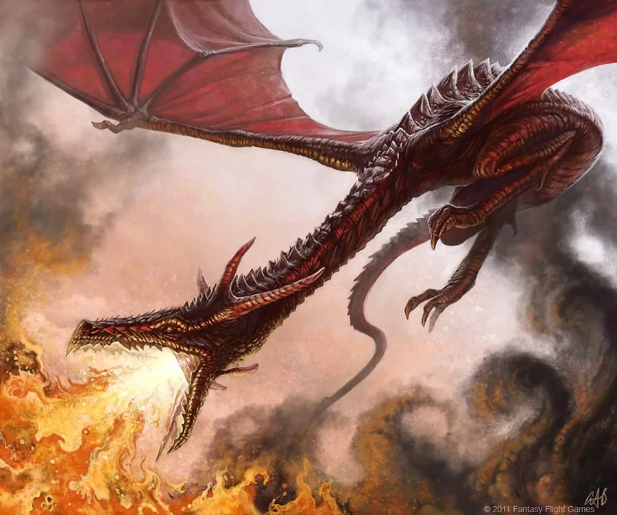 Drogon — Christopher Burdett · Drogon · © Fantasy Flight Games · via A Wiki of Ice and Fire