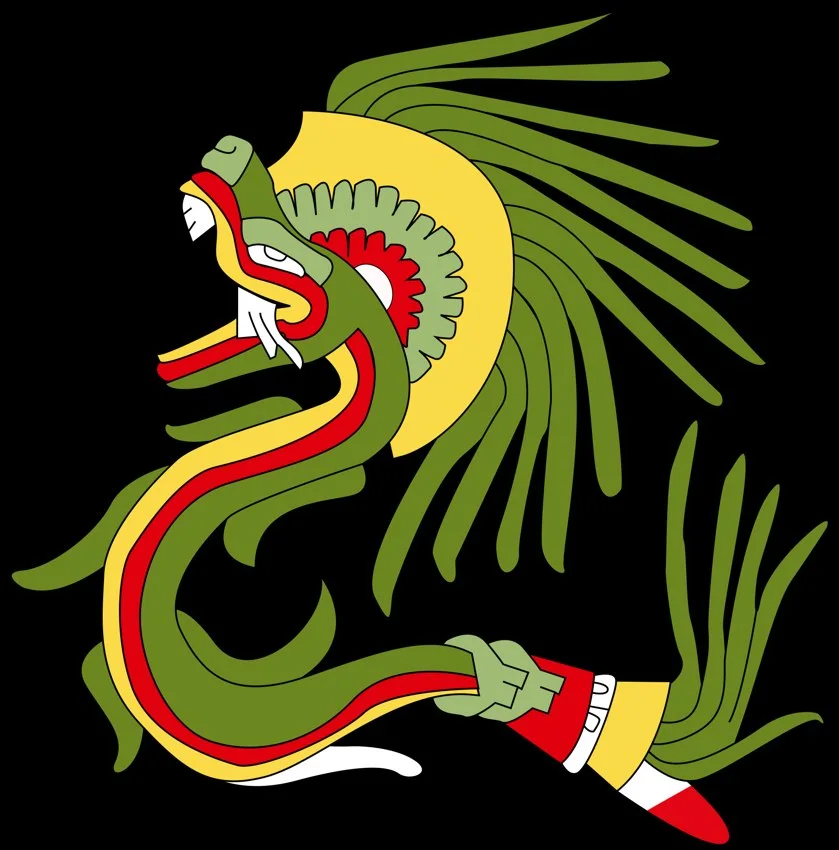 Quetzalcoatl — Quetzalcoatl feathered serpent illustration · via Wikimedia Commons