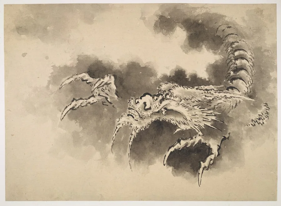Ryū — Attributed to Katsushika Hokusai · Dragon emerging from clouds · Smithsonian, F1904.276