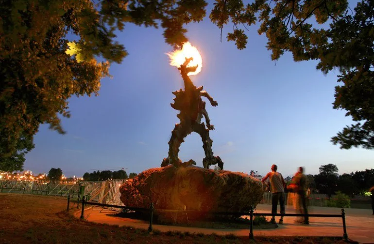 Wawel Dragon — Wawel Dragon sculpture by Bronisław Chromy · photograph via Culture.pl